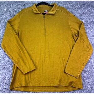 Icebreaker Merino Wool 260 Tech Long Sleeve Half Zip Top XXL Trail Brown